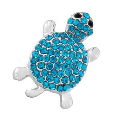 Fako Bijoux® - Click Button - Schildpad Strass XL - Blauw, Sieraden, Tassen en Uiterlijk, Armbanden, Verzenden