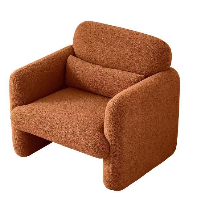 Nieuw: Lamswollen Fauteuil met Armleuningen Oranje – Comfort, Huis en Inrichting, Stoelen, Nieuw, Verzenden