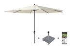 Platinum Riva stokparasol 3.5 m. rond - Ecru met voet en, Tuin en Terras, Tuinsets en Loungesets, Verzenden, Nieuw, Overige materialen