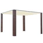vidaXL Prieel met dak 300x300x220 cm poly rattan bruin en, Tuin en Terras, Verzenden, Nieuw