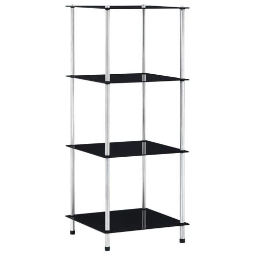 vidaXL Kastje 4-laags 40x40x100 cm gehard glas zwart, Huis en Inrichting, Kasten | Boekenkasten, 25 tot 50 cm, Nieuw, Glas, 100 tot 150 cm