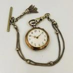 Remontoir Cylindre - zilveren zakhorloge met ketting - 55332, Nieuw