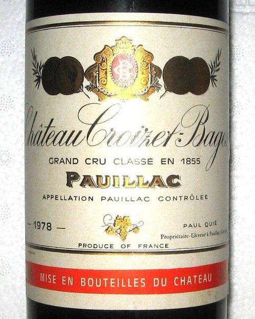 1978 Château Croizet-Bages - Pauillac 5ème Grand Cru Classé, Verzamelen, Wijnen