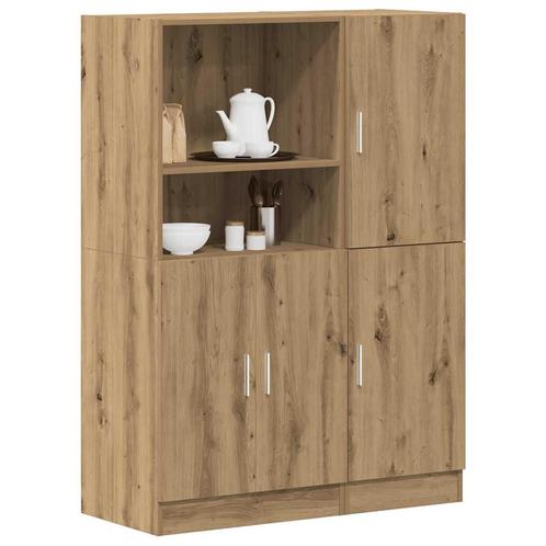 vidaXL 2-delige Keukenkastenset bewerkt hout artisanaal, Huis en Inrichting, Woonaccessoires | Wandplanken en Boekenplanken, Nieuw