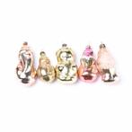 Set van 5 vintage kerst ornamenten | Kerstballen | Kerstmis
