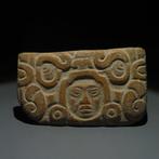 Maya Terracotta Zegel. 550-850 n.Chr. Lengte 8,6 cm. Spaanse