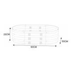 Plantenbak Alfedena bloembak 90x50x25 cm ovaal antraciet cas, Tuin en Terras, Bloembakken en Plantenbakken, Verzenden, Nieuw