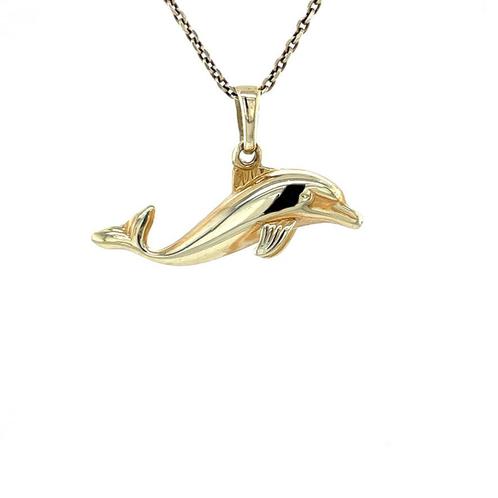 Gouden dolfijn hanger 14 krt, Sieraden, Tassen en Uiterlijk, Kettinghangers, Nieuw, Ophalen of Verzenden