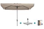 Madison Delos Luxe stokparasol 200x300 cm. - Ecru met, Verzenden, Nieuw, Parasolvoet, Kantelbaar