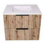 Wastafelonderkast met wastafel Veppenssan 61x47x52 cm eikenk, Huis en Inrichting, Verzenden, Nieuw