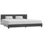vidaXL Bedframe kunstleer grijs 180x200 cm, Huis en Inrichting, Slaapkamer | Bedden, Overige materialen, Eenpersoons, Verzenden