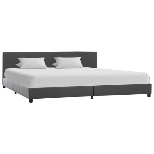 vidaXL Bedframe kunstleer grijs 180x200 cm, Huis en Inrichting, Slaapkamer | Bedden, 80 cm, 200 cm, Grijs, Eenpersoons, Nieuw