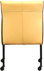 Gele leren moderne kuipstoel - poot rond zwart met wiel - To, Huis en Inrichting, Stoelen, Nieuw, Leer, Ophalen of Verzenden, Eén