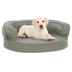 vidaXL Hondenbed ergonomisch linnen-look 60x42 cm grijs, Dieren en Toebehoren, Verzenden, Nieuw