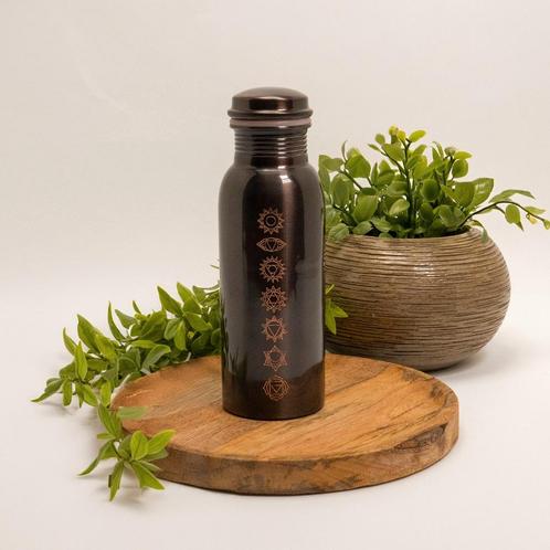 Puur koperen waterfles 7 chakra’s antique ± 750 ml – 260 gr, Sport en Fitness, Gezondheidsproducten en Wellness, Nieuw