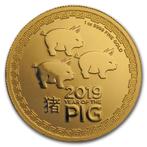 Gouden Niue - Lunar Year of the Pig (New Zealand) 1 oz 2019, Postzegels en Munten, Verzenden, Losse munt, Goud