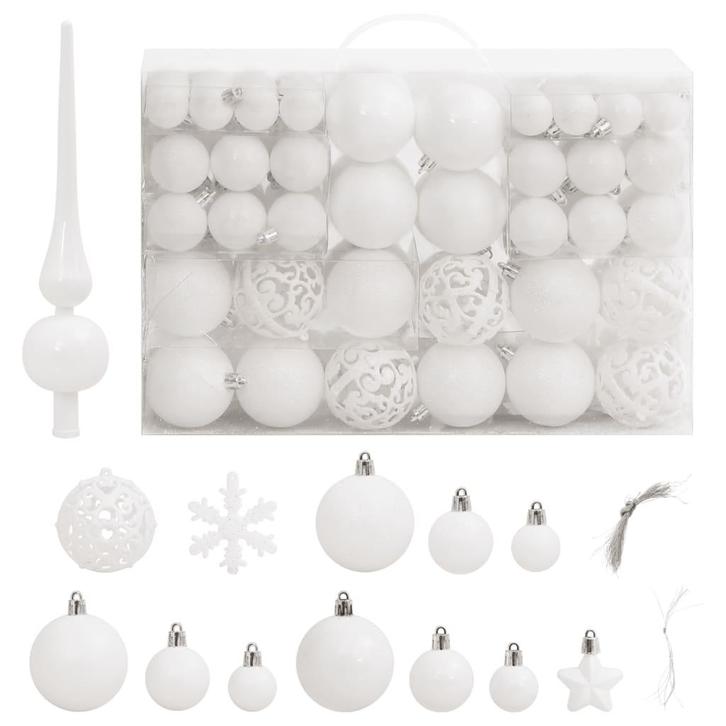 vidaXL 111-delige Kerstballenset polystyreen wit, Diversen, Kerst, Nieuw, Verzenden