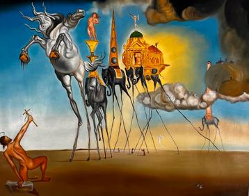 The Temptation of Saint Anthony - Handgeschilderd - Dali beschikbaar voor biedingen