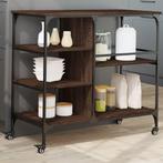 vidaXL Keukentrolley 100x45x89,5 cm bewerkt hout bruin, Verzenden, Nieuw