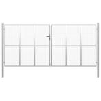 vidaXL Tuinpoort gegalvaniseerd staal 400x200 cm zilver, Verzenden, Nieuw