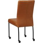 Leren eetkamerstoel Comfort met wieltjes - Rancho Cognac (c, Huis en Inrichting, Stoelen, Overige kleuren, Nieuw, Leer, Ophalen of Verzenden
