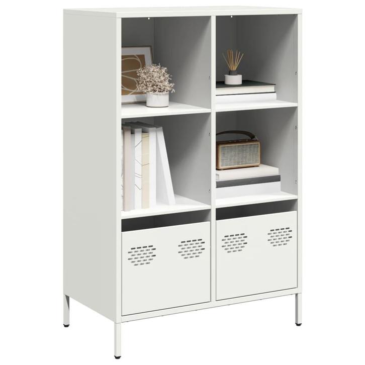 vidaXL buffetkast 68x39x103,5 cm staal wit, Huis en Inrichting, Kasten | Buffetkasten, Nieuw, Metaal, Verzenden