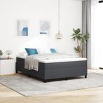 vidaXL Boxspringbed Donkergrijs 160x200 cm Katoen, Huis en Inrichting, Slaapkamer | Bedden, Verzenden, 200 cm, 160 cm, Nieuw
