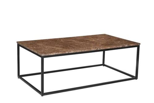 Salontafel Brix Emperador – 120 cm | Bruin Marmer &amp; Zwart, Huis en Inrichting, Tafels | Salontafels, Nieuw, Ophalen
