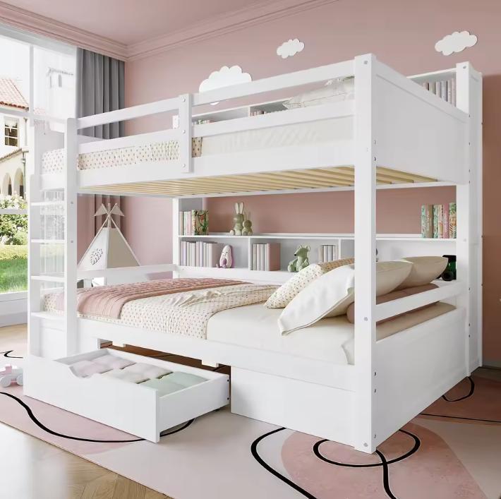 Stapelbed 90x200 cm met Lades en Opbergvakken, Huis en Inrichting, Slaapkamer | Stapelbedden en Hoogslapers, Nieuw, Verzenden