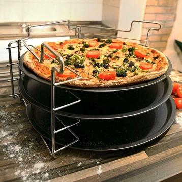 Decopatent® Pizza Bak Set 4-Delig - 3x Pizzaplaten met 1