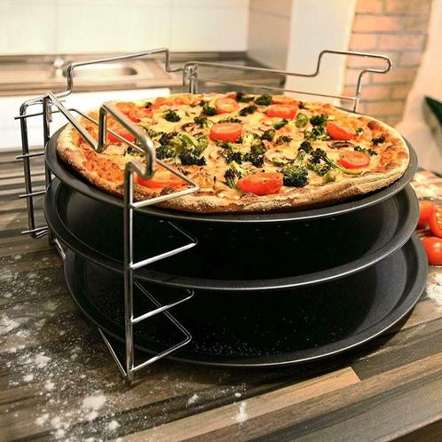 Decopatent® Pizza Bak Set 4-Delig - 3x Pizzaplaten met 1, Huis en Inrichting, Keuken | Keukenbenodigdheden, Nieuw, Verzenden