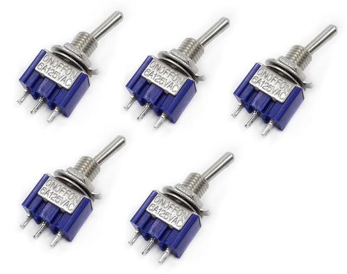 Tuimel schakelaar - Aan / Uit / Aan - 5 stuks, Hobby en Vrije tijd, Elektronica-componenten, Verzenden