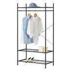 Kledingkast open kast zwart met 3 planken 150x80x40 cm, Huis en Inrichting, Kasten | Kledingkasten, Verzenden, Nieuw