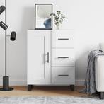 vidaXL Dressoir 69,5x34x90 cm bewerkt hout hoogglans wit, Verzenden, Nieuw, 50 tot 100 cm, 25 tot 50 cm