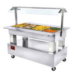 Warmhoud buffet | Bain-marie | 4x GN 1/1-150 | Wit hout, Verzenden, Nieuw in verpakking