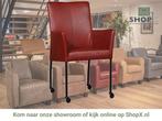 Leren eetkamerstoel Comfort met wieltjes en armleuning -, Huis en Inrichting, Stoelen, Overige kleuren, Nieuw, Leer, Ophalen of Verzenden