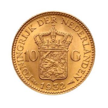 Gouden tientje (Wilhelmina en Willem 3) beschikbaar voor biedingen