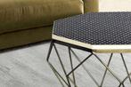 Beeninleg Salontafel DIAMOND 70cm Zwart Wit Messing, Huis en Inrichting, Tafels | Salontafels, Ophalen of Verzenden, Nieuw