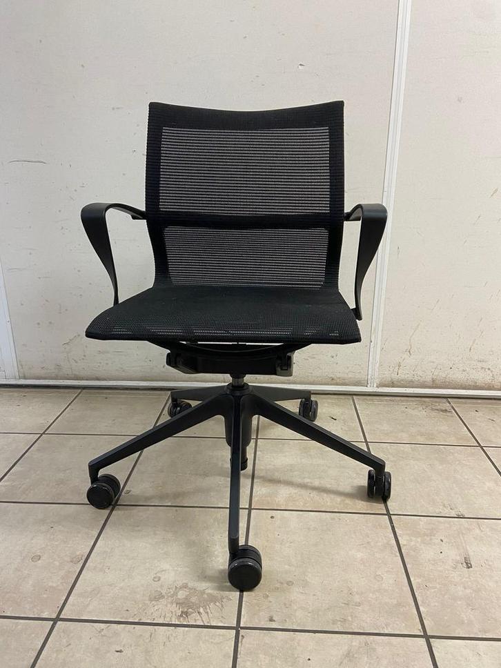 10x Vergaderstoel Mesh - (Vergelijkbaar Vitra Physix), Huis en Inrichting, Bureaustoelen, Bureaustoel, Zwart, Zo goed als nieuw