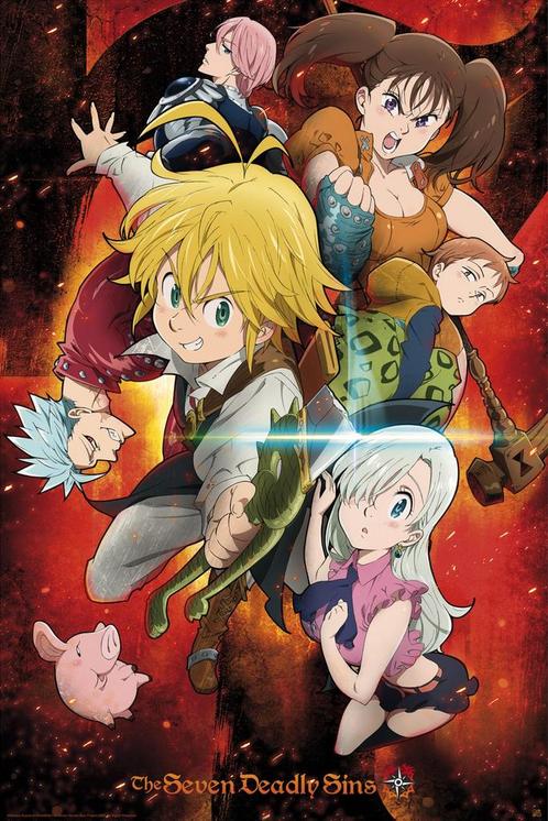 Poster The Seven Deadly Sins Characters 61x91,5cm, Verzamelen, Posters, Nieuw, A1 t/m A3, Verzenden