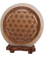 Zoutsteen Lamp Deco Flower of Life Inclusief Kabel en Lampje, Huis en Inrichting, Lampen | Tafellampen, Verzenden, Nieuw