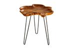 Side table WILD 65cm teak hout naturel bruin w/ harpin poten, Huis en Inrichting, Tafels | Sidetables, Ophalen of Verzenden, Nieuw