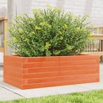 vidaXL Plantenbak 70x40x23 cm massief grenenhout wasbruin, Tuin en Terras, Verzenden, Nieuw, Hout