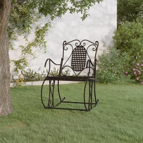 vidaXL Schommelbank 84 cm staal zwart, Tuin en Terras, Tuinbanken, Nieuw, Metaal, Verzenden
