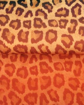 Viscose Gradient Leopard Oranje, Hobby en Vrije tijd, Stoffen en Lappen, Oranje, Nieuw