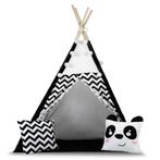 Tipi tent - speeltent - zwart wit panda - met kussens & l..., Ophalen of Verzenden, Nieuw