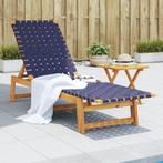 vidaXL Ligbed met tafel massief acaciahout en stof, Verzenden, Nieuw