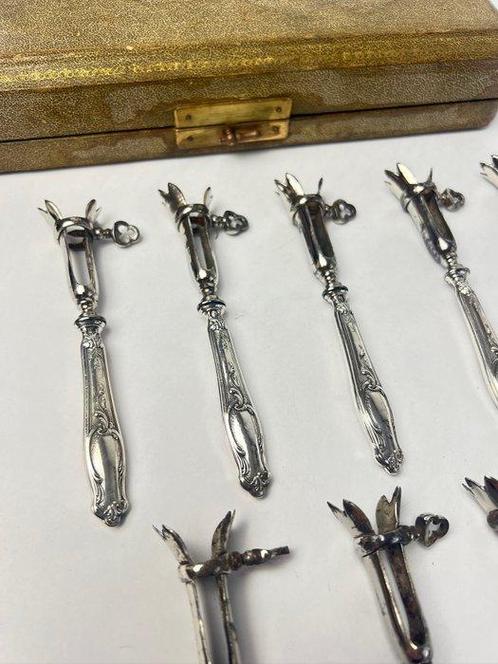 Bestekset (10) - Poultry Holders Nègre - .950 zilver -, Antiek en Kunst, Antiek | Goud en Zilver