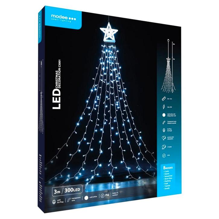 Modee Lichtsnoer Kerstboom met Ster 3 Meter -, Diversen, Kerst, Nieuw, Verzenden