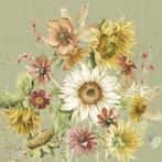 IHR - Lunch servetten - Late Summer Flowers Green, Huis en Inrichting, Nieuw